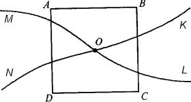 в центре квадрата АВСD расположена точка О, в которой пересекаются две линии МL и КN в центре квадрата АВСD расположена точка О, в которой пересекаются две линии МL и КN