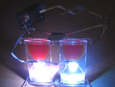 Очки с магнитным фиксатором жидкостного таймера с микродисперсным твердотельным наполнителем